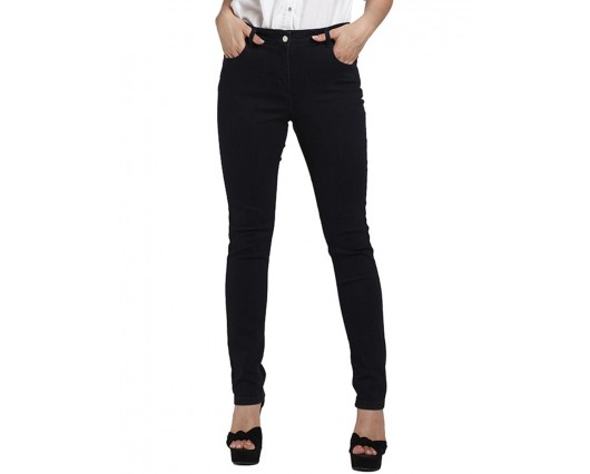 High-Waist Full Length Spring Western Washable Patchwork Button Plain Jeans