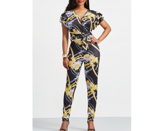 Print Full Length Patchwork Floral Pencil Pants Milk Fiber Thin Spring Jumpsuits