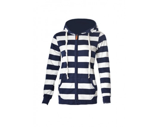 Stripe Winter Cardigan Single Long Sleeve Spring Hooded Cotton Hoodies