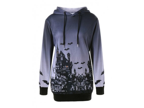 Regular Single Fall Long Sleeve Casual Print Mid-Length Spring Hoodies