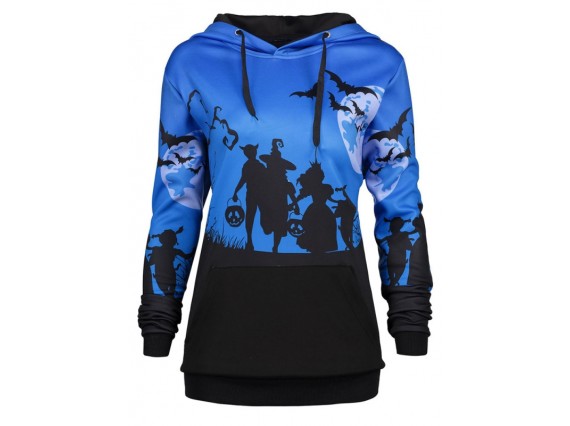 Cartoon Casual Patchwork Print Fall Pullover Mid-Length Winter Hoodies