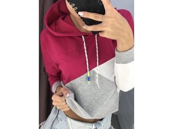 Hooded Fall Regular Single Standard Long Sleeve Spring Color Block Hoodies