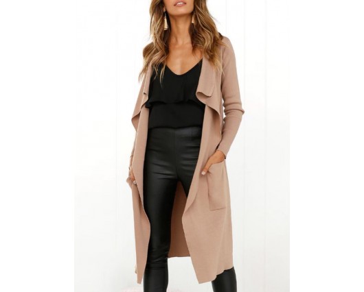 Thin No Western Polyester Plain Lapel Fall Regular Trench Coats